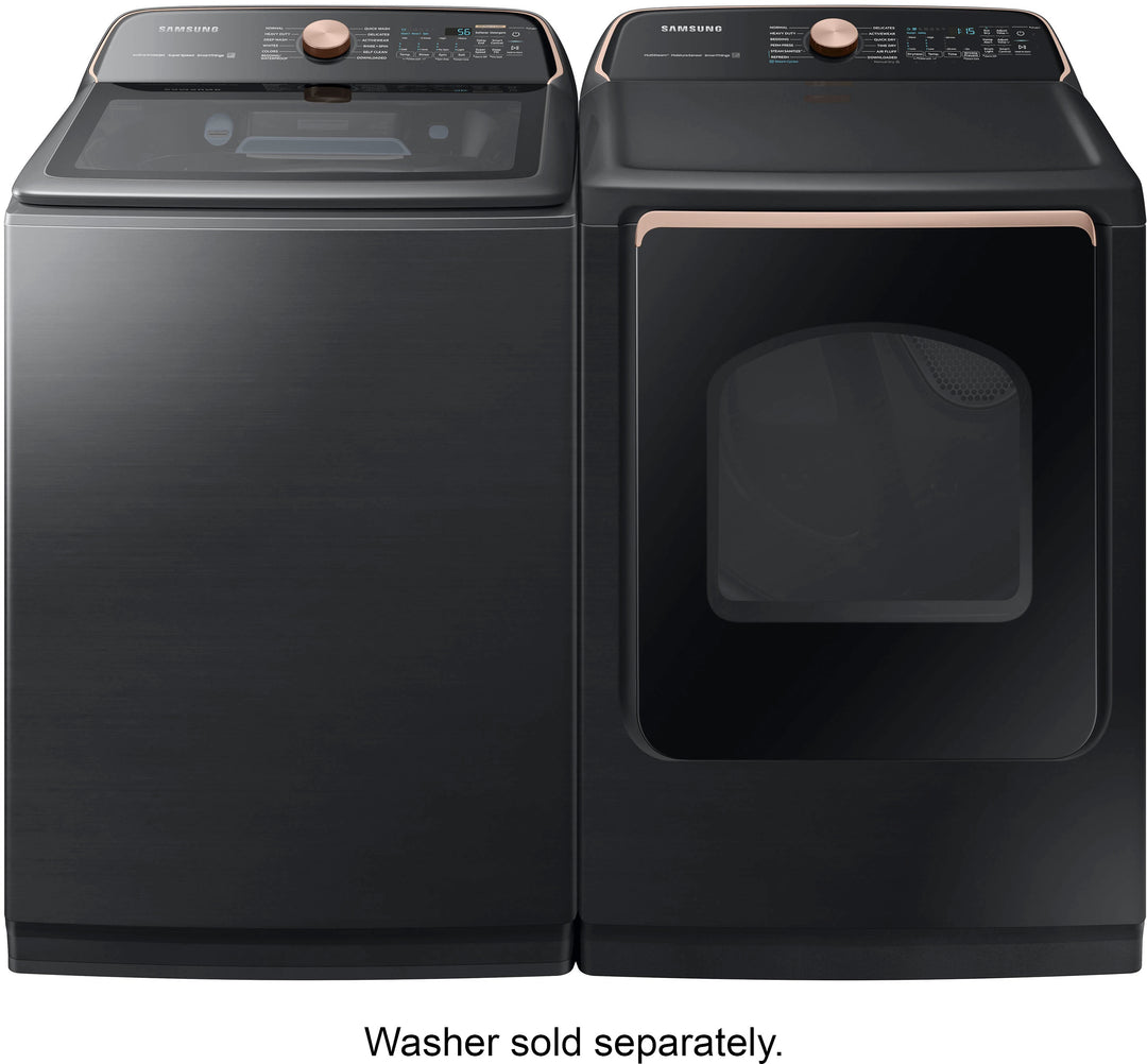 Samsung - 7.4 cu. ft. Smart Electric Dryer with Steam Sanitize+ - Brushed black_4