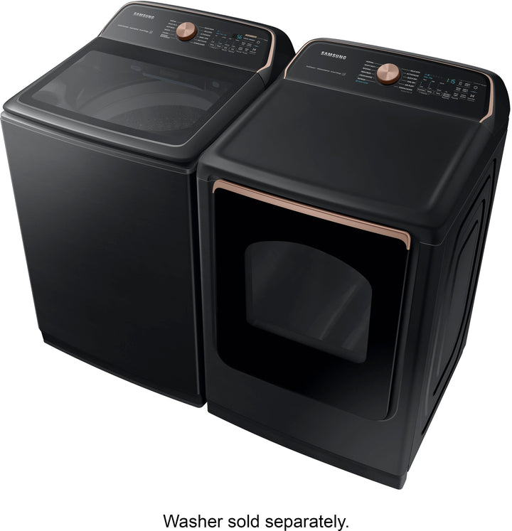 Samsung - 7.4 cu. ft. Smart Electric Dryer with Steam Sanitize+ - Brushed black_2