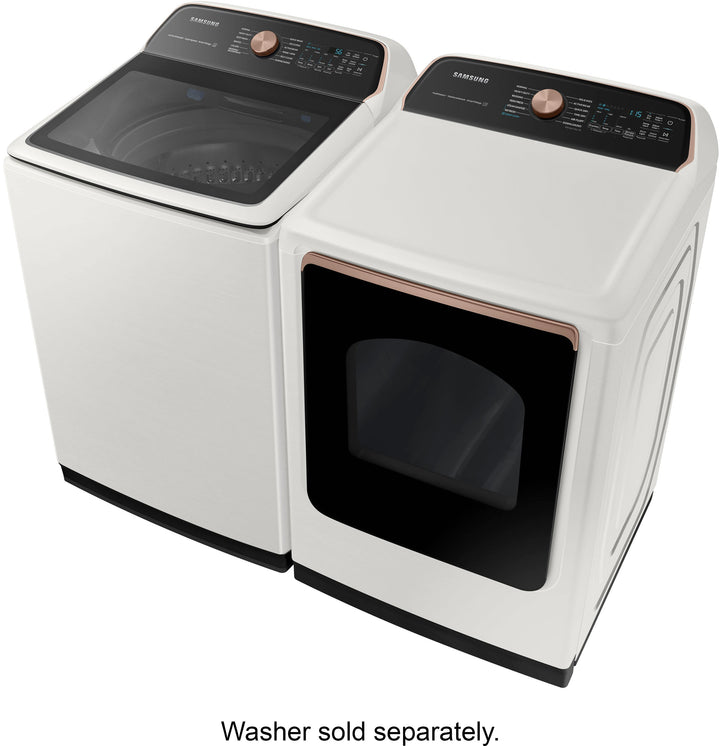 Samsung - 7.4 cu. ft. Smart Electric Dryer with Steam Sanitize+ - Ivory_3