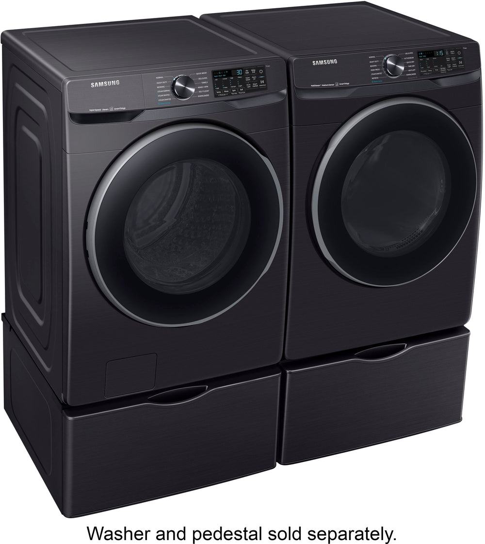 Samsung - 7.5 cu. ft. Smart Electric Dryer with Steam Sanitize+ - Brushed black_1