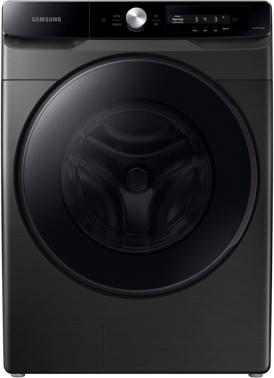 Samsung - 4.5 cu. ft. Large Capacity Smart Dial Front Load Washer with Super Speed Wash - Brushed black_0