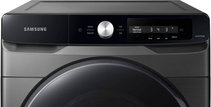 Samsung - 4.5 cu. ft. Large Capacity Smart Dial Front Load Washer with Super Speed Wash - Brushed black_4