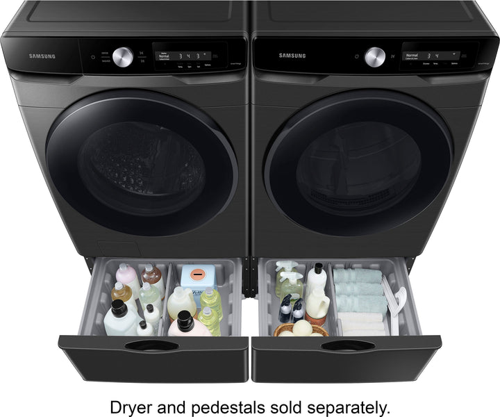 Samsung - 4.5 cu. ft. Large Capacity Smart Dial Front Load Washer with Super Speed Wash - Brushed black_8