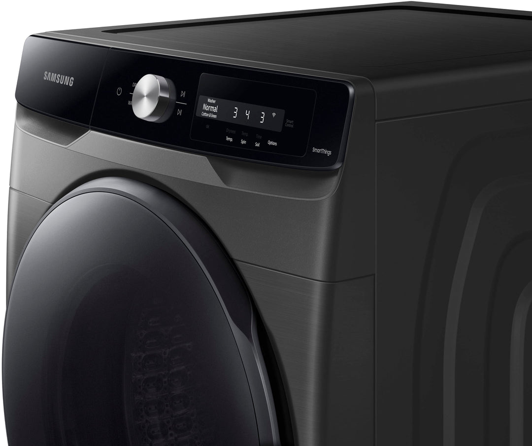 Samsung - 4.5 cu. ft. Large Capacity Smart Dial Front Load Washer with Super Speed Wash - Brushed black_9