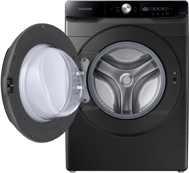 Samsung - 4.5 cu. ft. Large Capacity Smart Dial Front Load Washer with Super Speed Wash - Brushed black_7