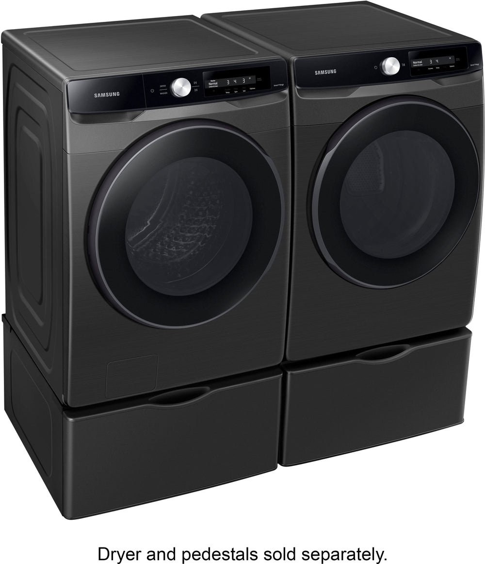 Samsung - 4.5 cu. ft. Large Capacity Smart Dial Front Load Washer with Super Speed Wash - Brushed black_1