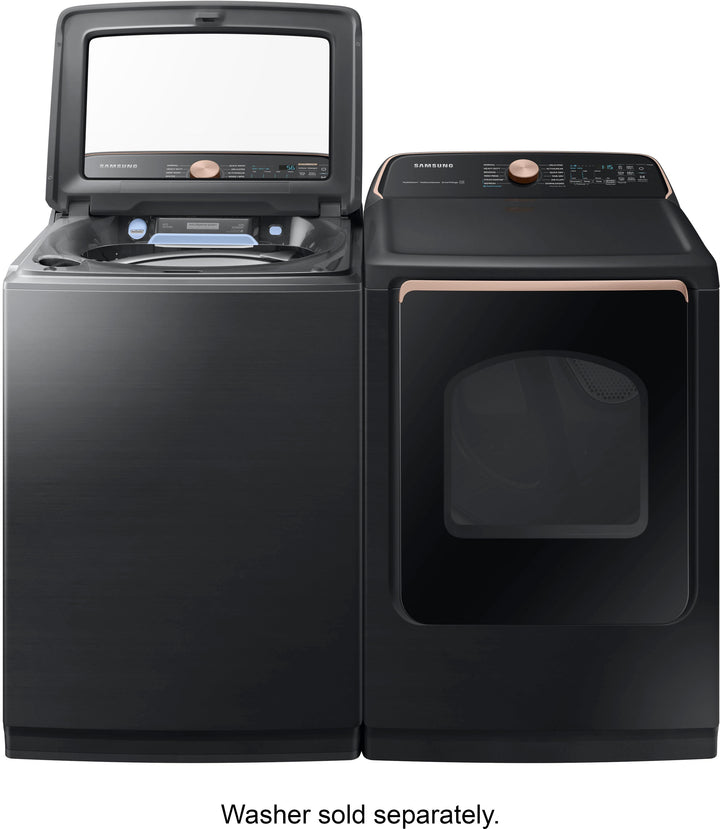 Samsung - 7.4 cu. ft. Smart Gas Dryer with Steam Sanitize+ - Brushed black_2