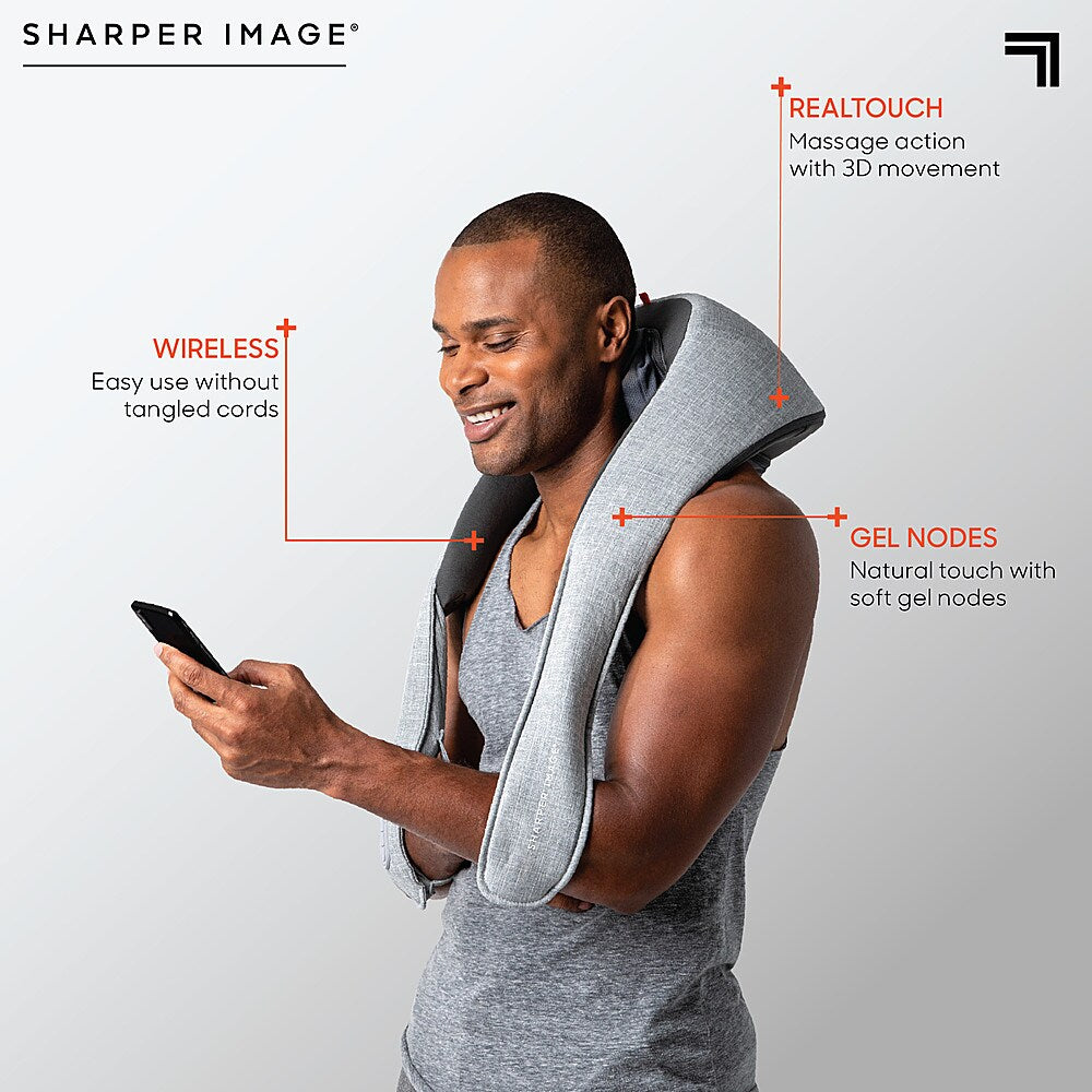 Sharper Image - Realtouch Shiatsu Massager - Grey_1