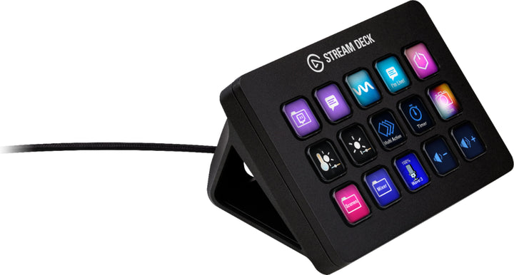 Elgato - Stream Deck MK.2 Full-size Wired USB Keypad with 15 Customizable LCD keys and Interchangeable Faceplate - Black_0