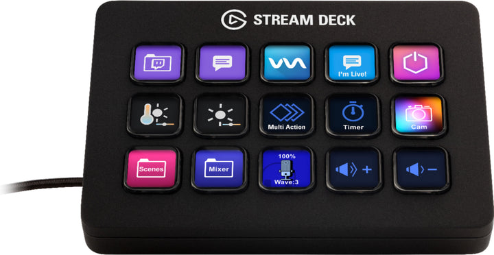 Elgato - Stream Deck MK.2 Full-size Wired USB Keypad with 15 Customizable LCD keys and Interchangeable Faceplate - Black_5