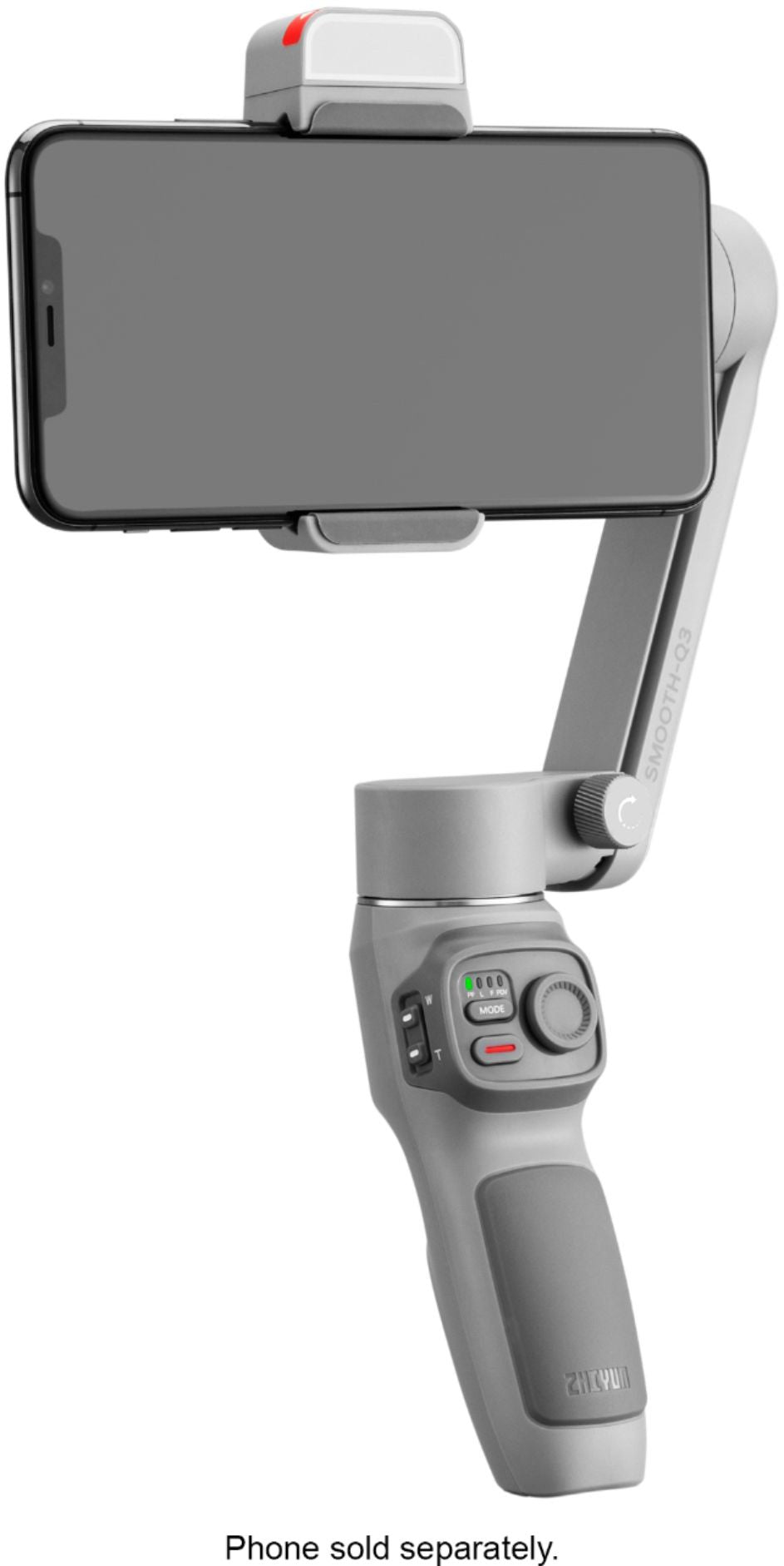 Zhiyun - Smooth Q-3 Compact Folding 3-Axis Gimbal Stabilizer for phones w/ Built-in LED Video Light with detachable tri-pod stand - Gray_20