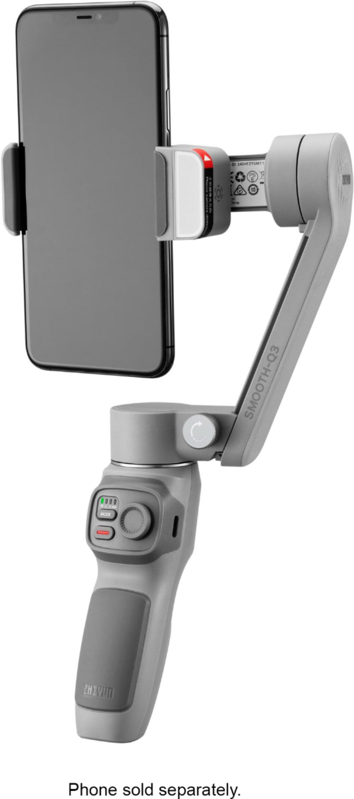 Zhiyun - Smooth Q-3 Compact Folding 3-Axis Gimbal Stabilizer for phones w/ Built-in LED Video Light with detachable tri-pod stand - Gray_18