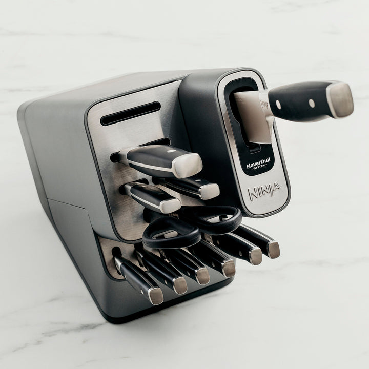 Ninja - Foodi NeverDull Premium 12-Piece Knife Block Set with Built-in Sharpener System - Black & Silver_4