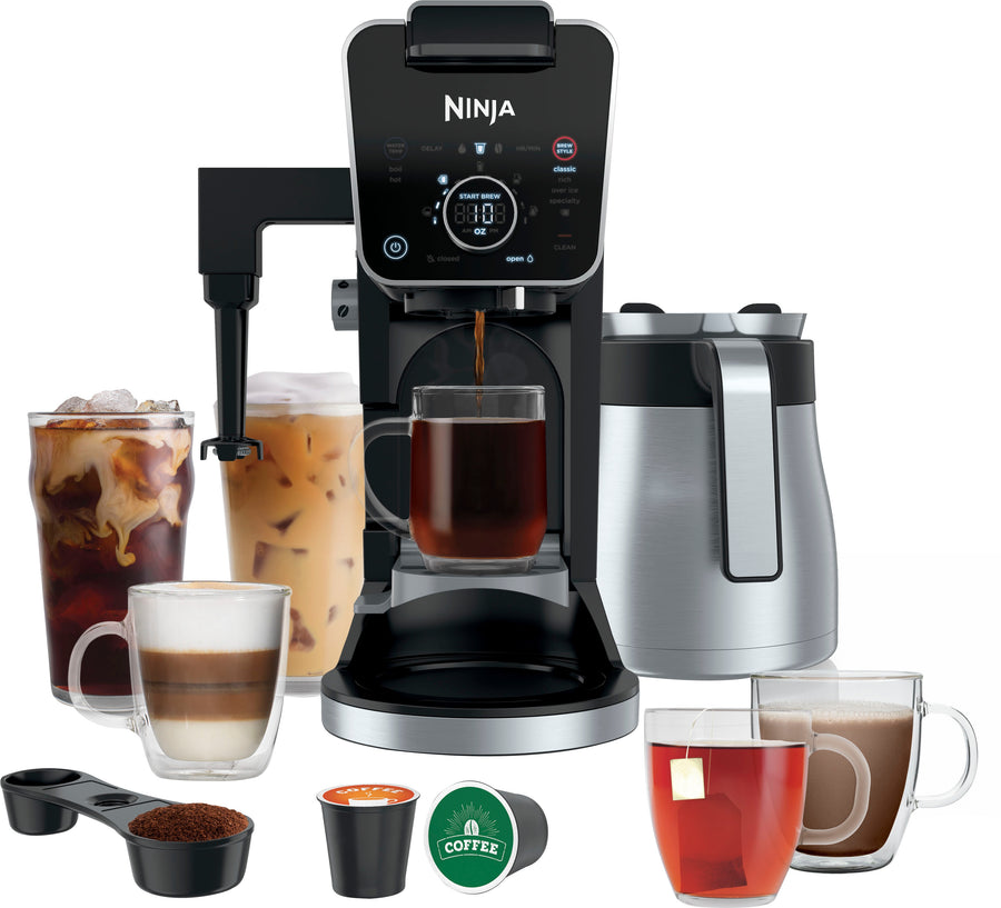 Ninja - DualBrew 12-Cup Specialty Coffee System with K-cup compatibility, 4 brew styles, and Frother - Black/Silver_0