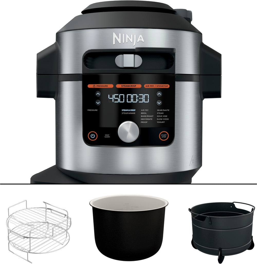 Ninja - Foodi 14-in-1 8qt. XL Pressure Cooker & Steam Fryer with SmartLid - Stainless/Black_1