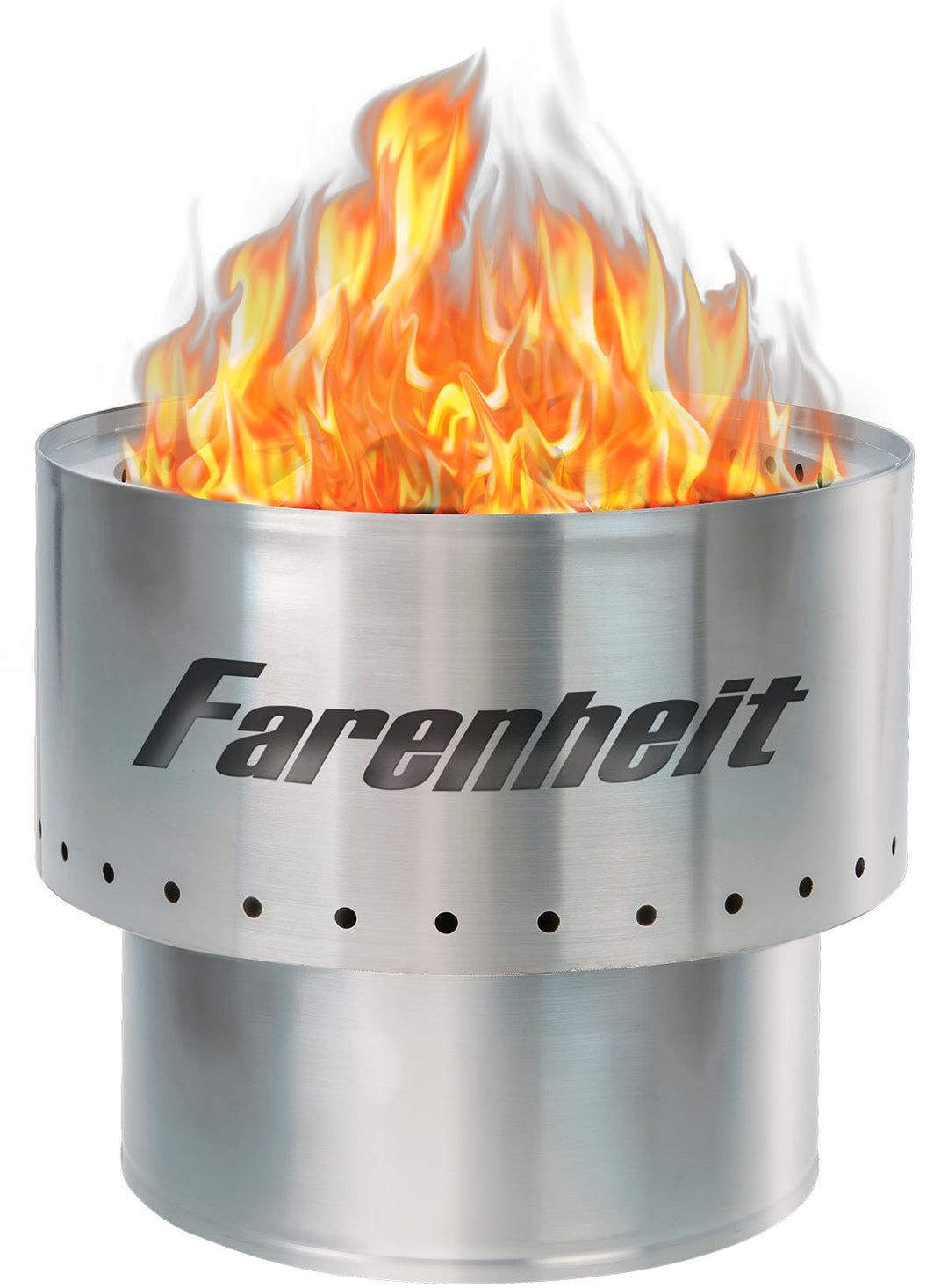 Farenheit - Flare 13.5-in Smokeless Fire Pit - Silver_7