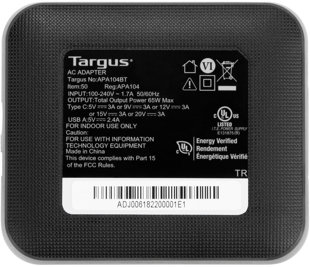 Targus - 65W USB-C/USB-A Laptop Charger - Black_5