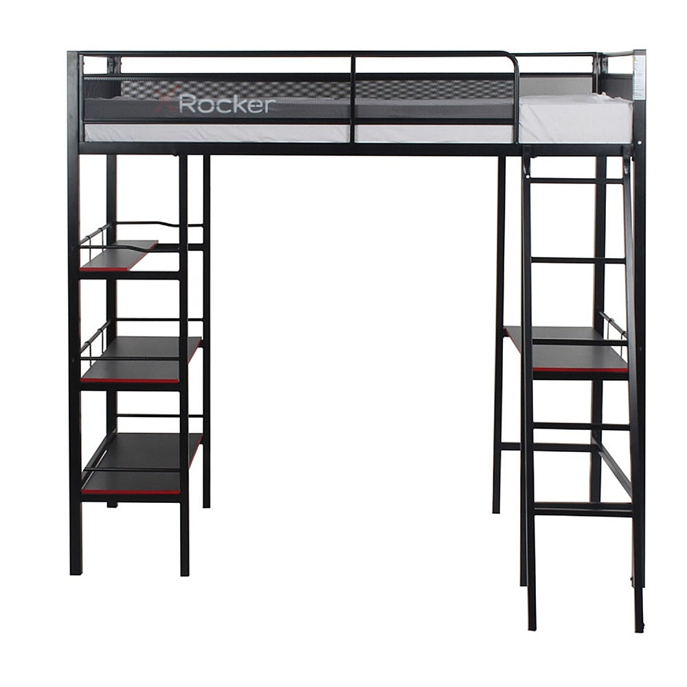 X Rocker - Fortress Gaming Bunk with Desk and Shelving - Black_2