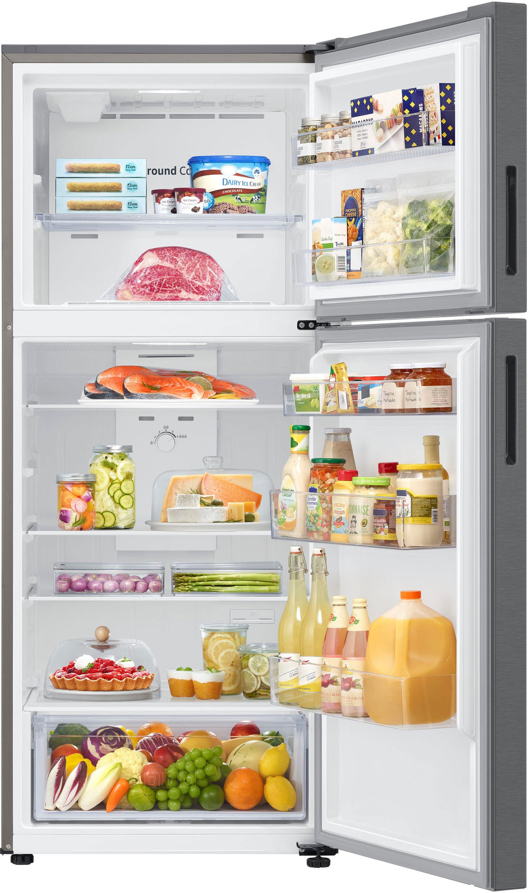 Samsung - 15.6 cu. ft. Top Freezer Refrigerator with All-Around Cooling - Stainless steel_2