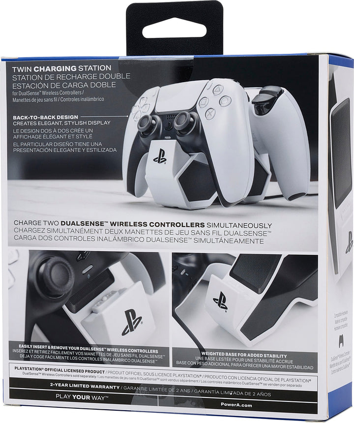 PowerA - Twin Charging Station for DualSense Wireless Controllers - PS5 White_2