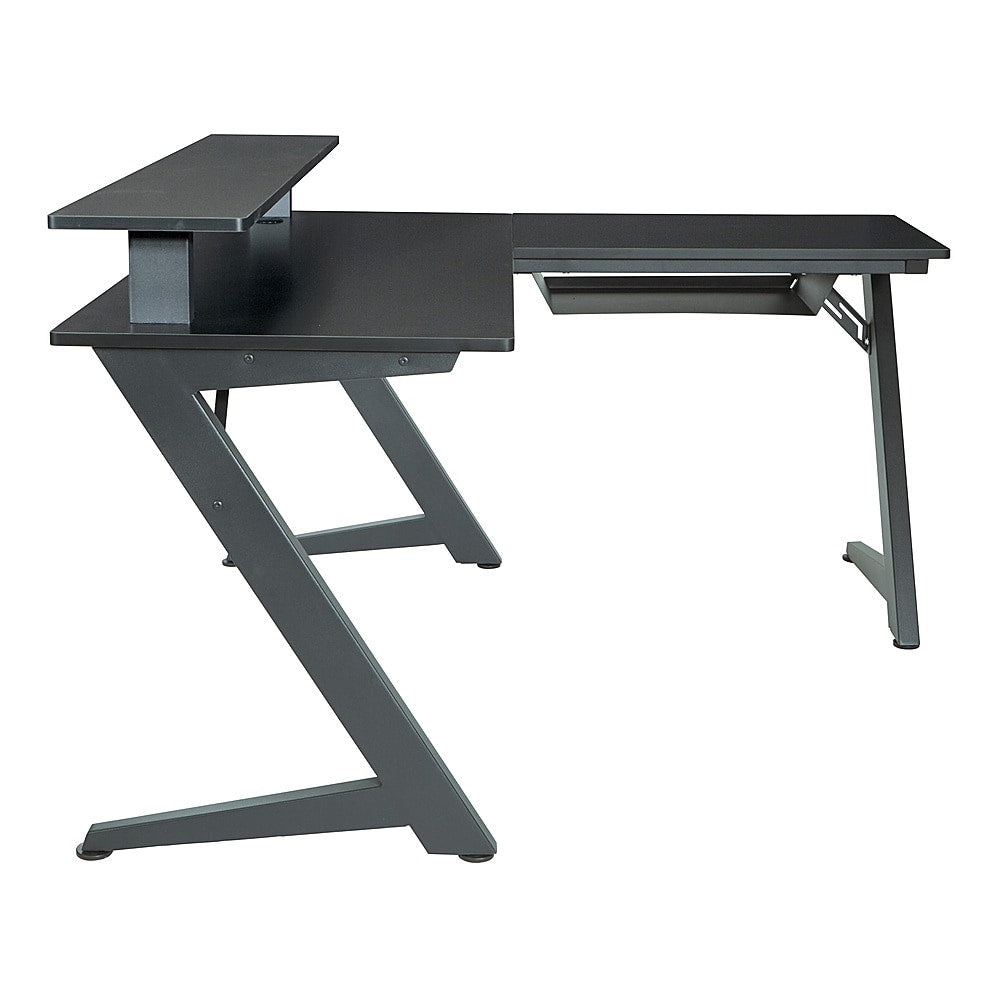 OSP Home Furnishings - Avatar Battlestation L-Shape Gaming Desk with Carbon Top and Matte Legs - Black_1