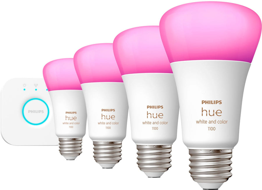 Philips - Hue White and Color Ambiance A19 Bluetooth 75W Smart LED Starter Kit_0