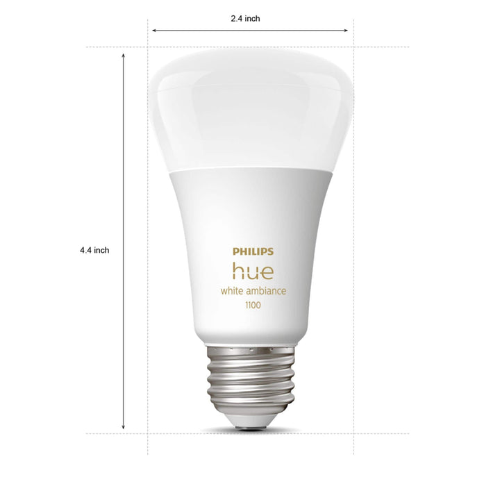 Philips - Hue White Ambiance A19 Bluetooth 75W Smart LED Bulbs (2-pack)_4