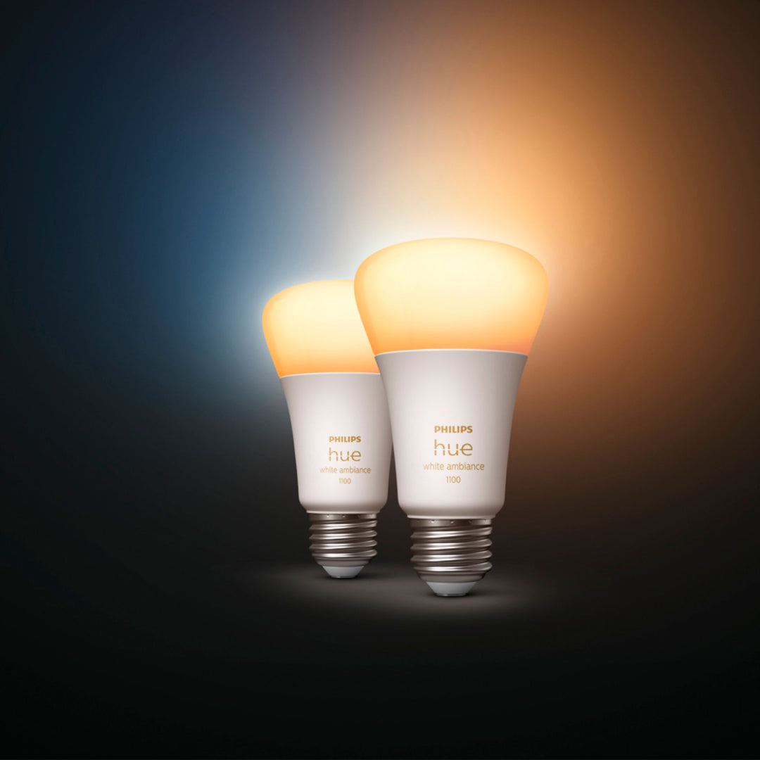 Philips - Hue White Ambiance A19 Bluetooth 75W Smart LED Bulbs (2-pack)_3