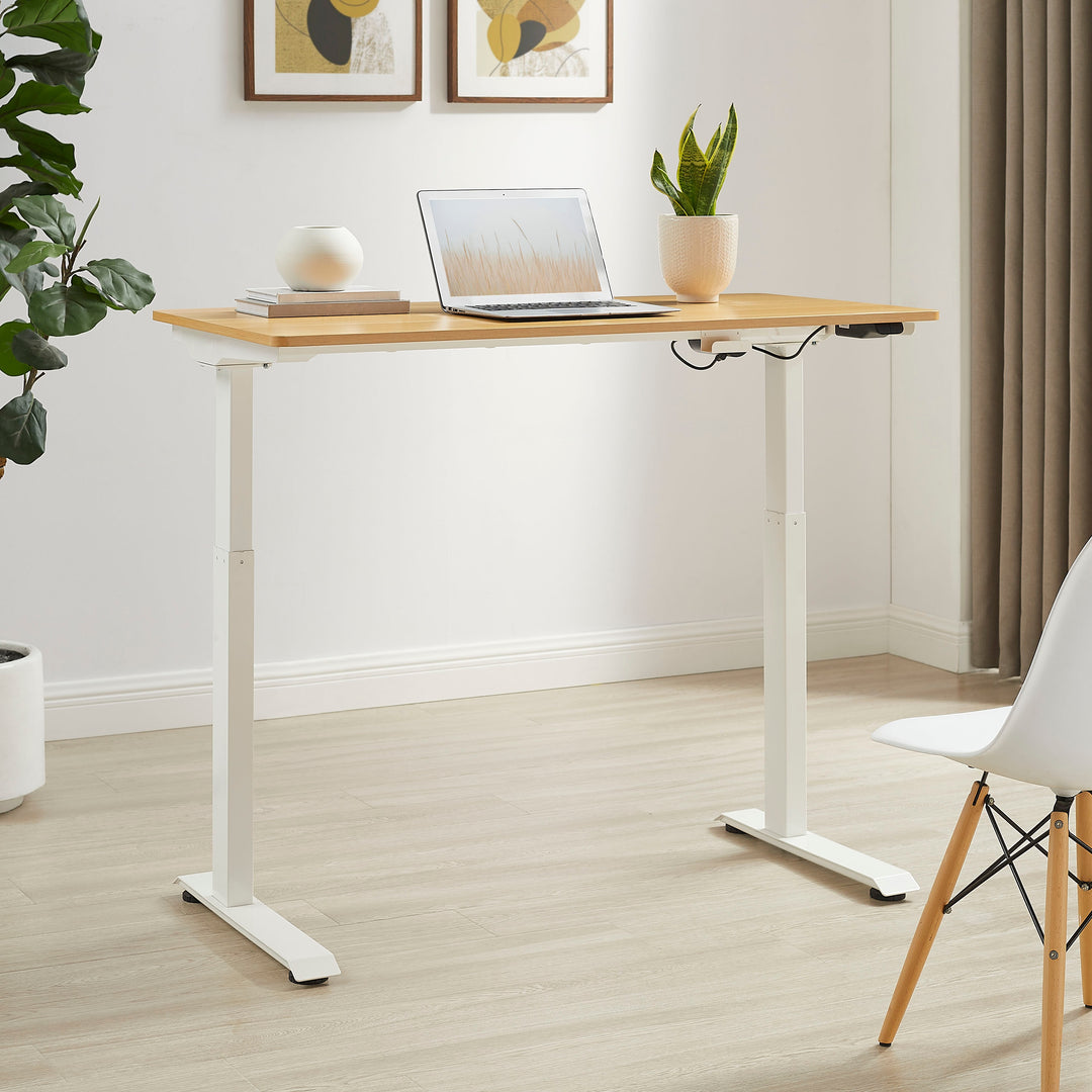 Insignia™ - Adjustable Standing Desk with Electronic Control - 47.2" - Oak_9