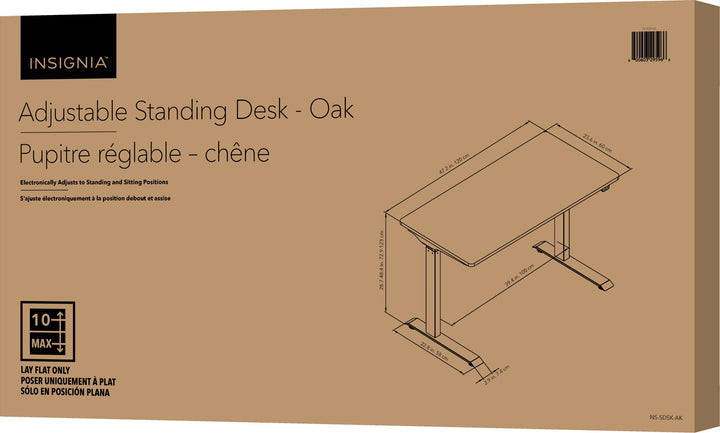 Insignia™ - Adjustable Standing Desk with Electronic Control - 47.2" - Oak_4