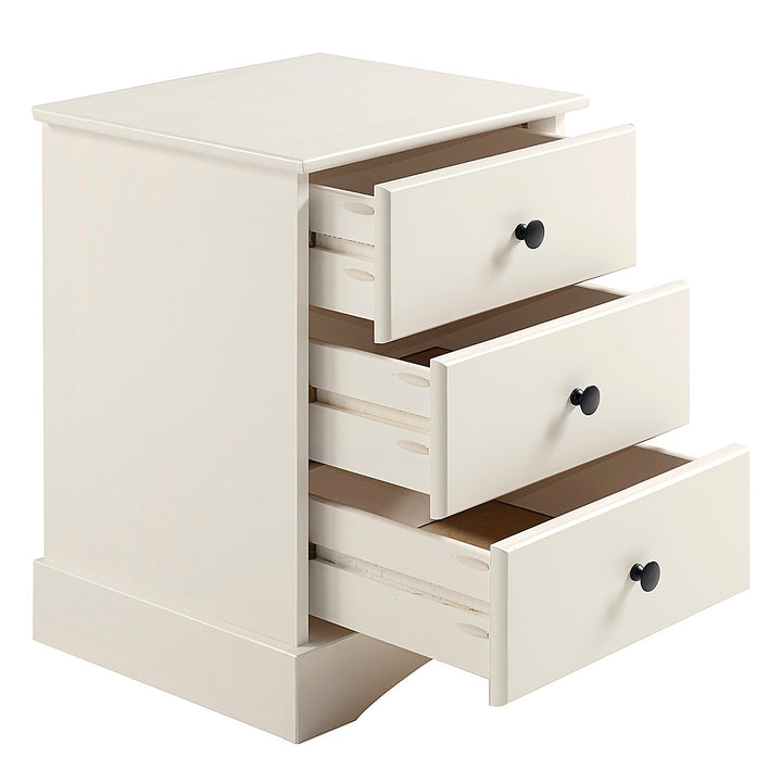 Walker Edison - 23” Traditional 3 Drawer Solid Wood Nightstand - White_8