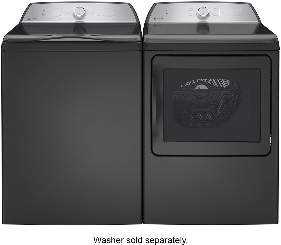 GE Profile - 7.4 Cu. Ft. Smart Electric Dryer with Sanitize Cycle and Sensor Dry - Diamond gray_2