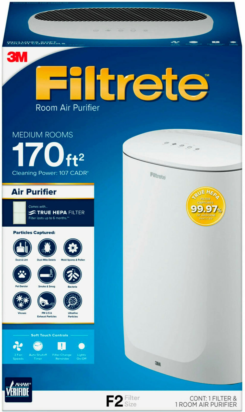 Filtrete - 150 Sq. Ft. True HEPA Air Purifier - White_1