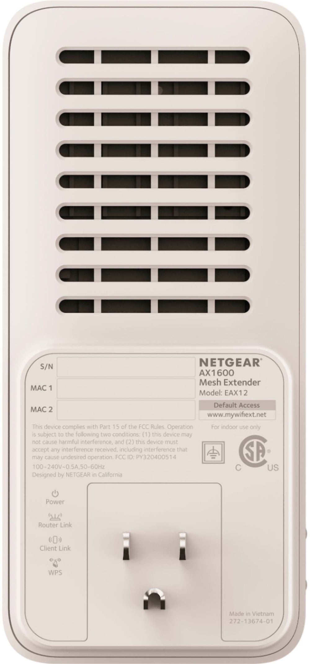 NETGEAR - EAX12 AX1600 WiFi 6 Mesh Wall Plug Range Extender_1