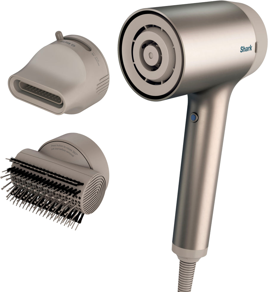 Shark - HyperAir Hair Blow Dryer with IQ 2-in-1 Concentrator & Styling Brush Attachments - Stone_0