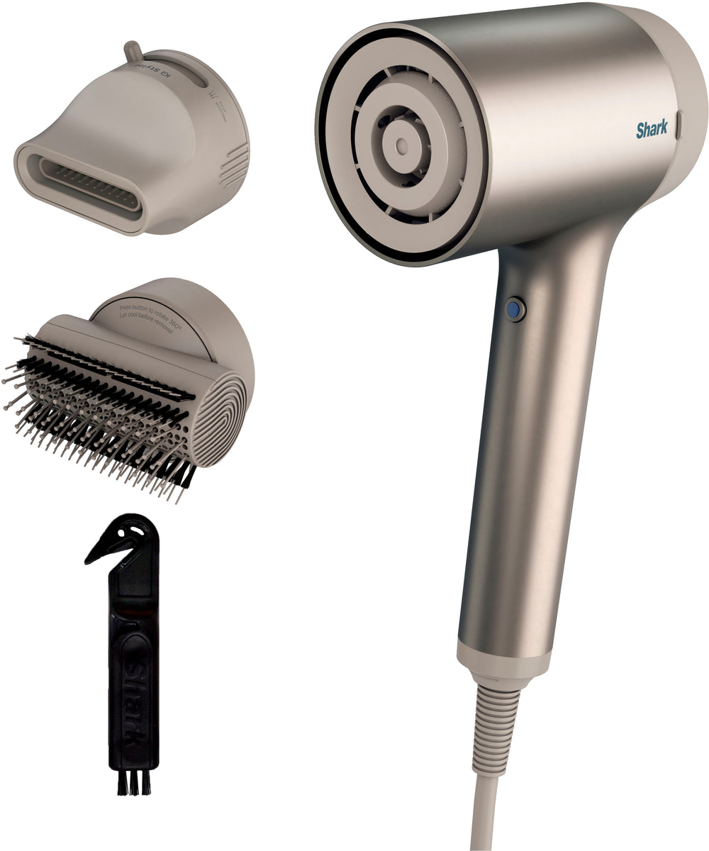 Shark - HyperAir Hair Blow Dryer with IQ 2-in-1 Concentrator & Styling Brush Attachments - Stone_1