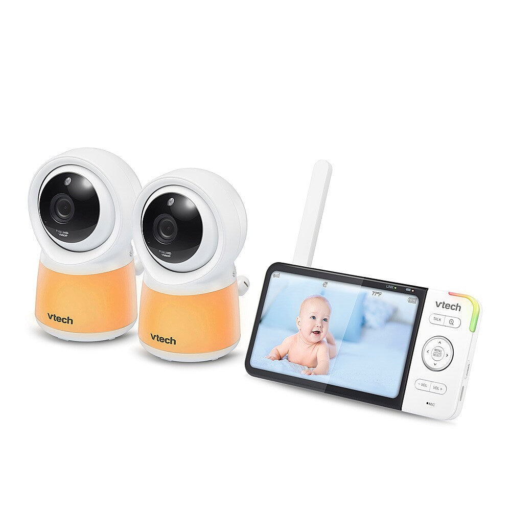 VTech - 2 Camera 5” Smart Wi-Fi 1080p Video Monitor - White_1