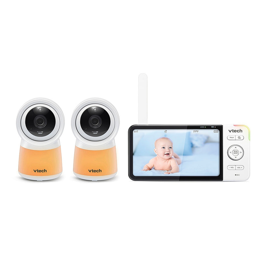 VTech - 2 Camera 5” Smart Wi-Fi 1080p Video Monitor - White_0