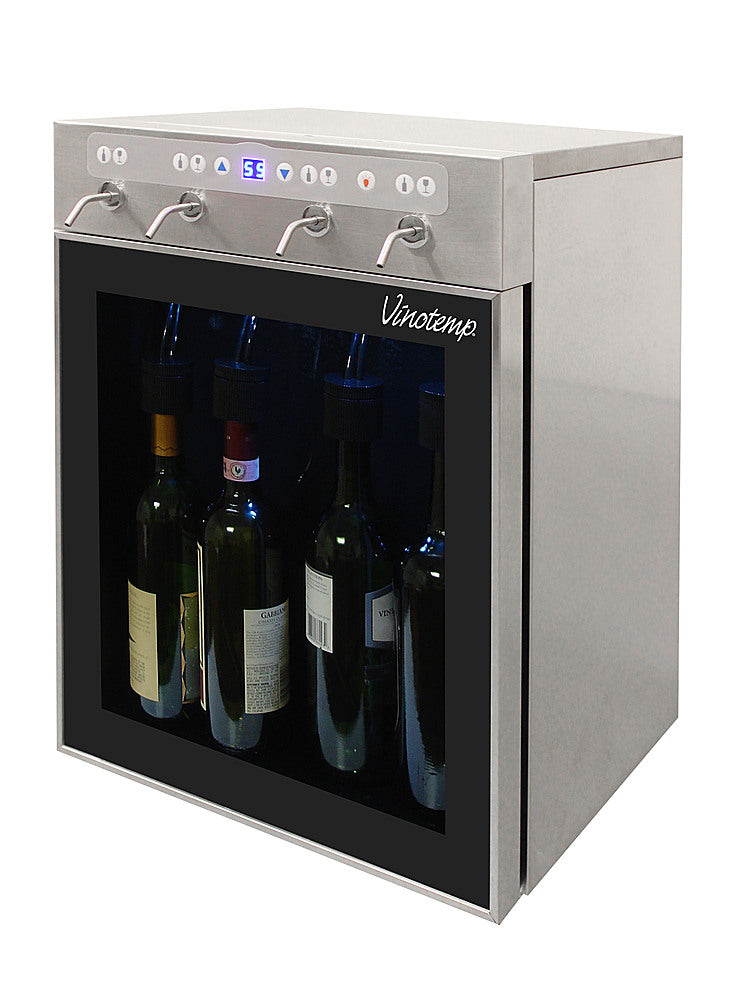 Vinotemp - The Winesteward 4-Bottle Wine Dispenser - Silver_1