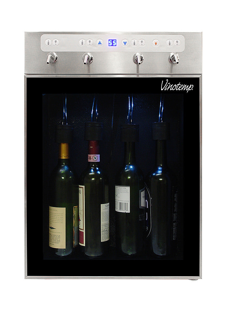 Vinotemp - The Winesteward 4-Bottle Wine Dispenser - Silver_0
