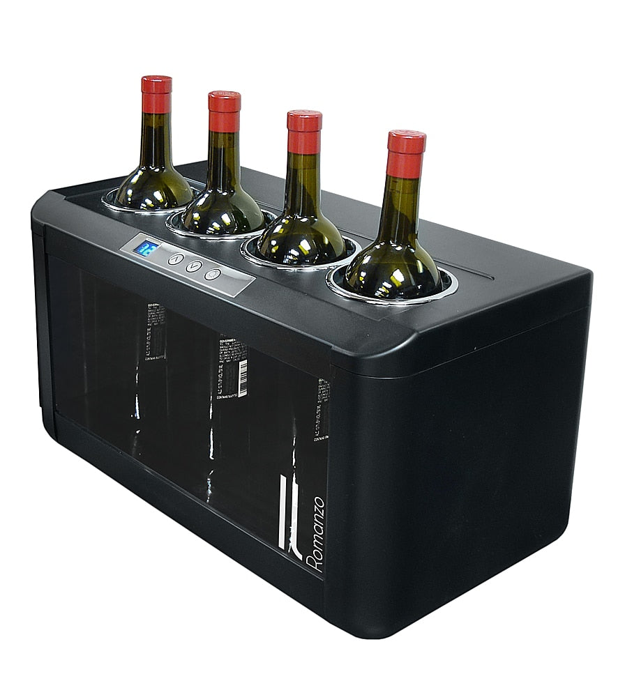 Vinotemp - 4-Bottle Open Wine Cooler - Black_0