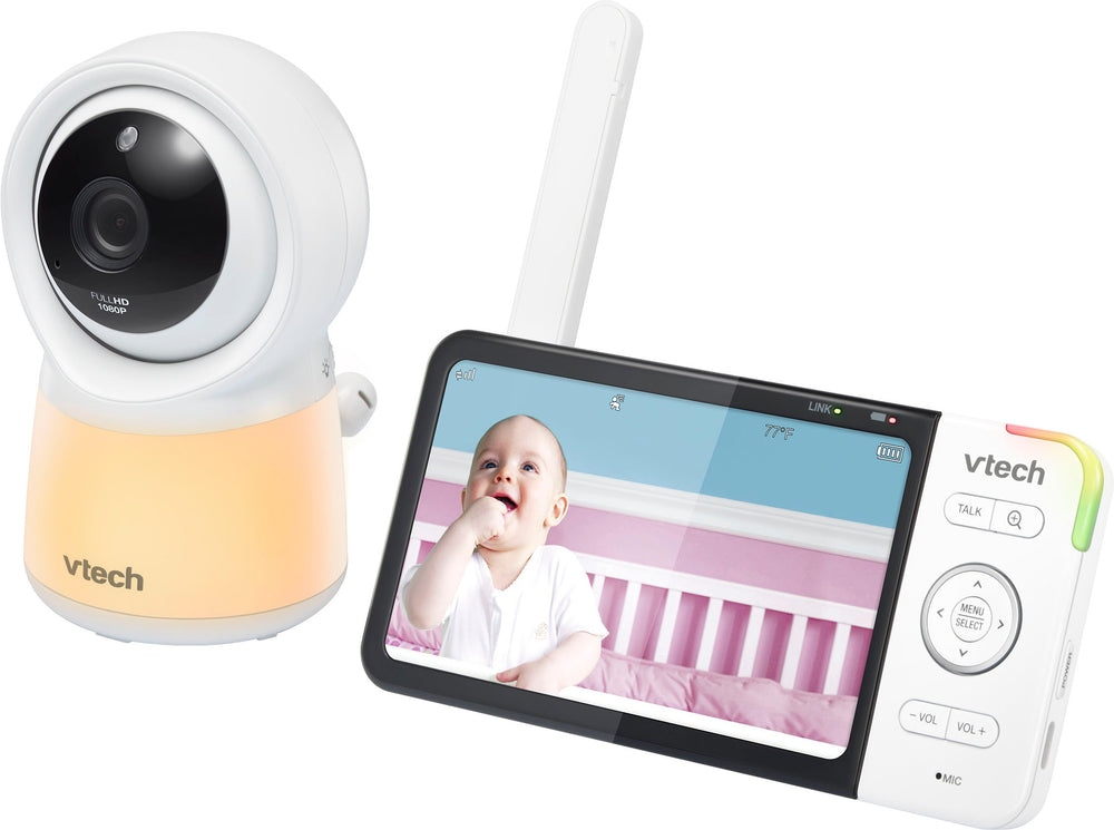 VTech - Smart Wi-Fi Video Baby Monitor w/ 5” HC Display and 1080p HD Camera, Built-in night light, RM5754HD (White) - White_1