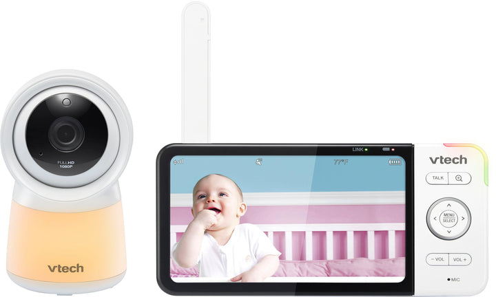 VTech - Smart Wi-Fi Video Baby Monitor w/ 5” HC Display and 1080p HD Camera, Built-in night light, RM5754HD (White) - White_0