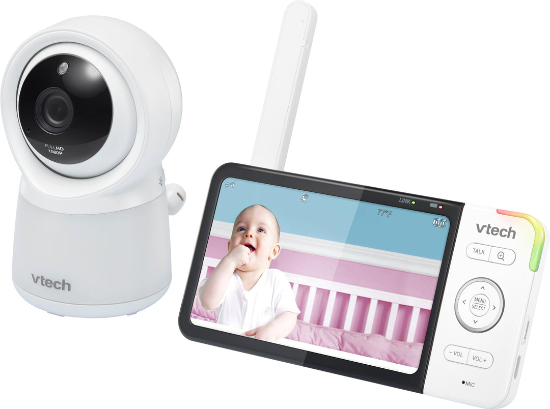 VTech - Smart Wi-Fi Video Baby Monitor w/ 5” HC Display and 1080p HD Camera, Built-in night light, RM5754HD (White) - White_7