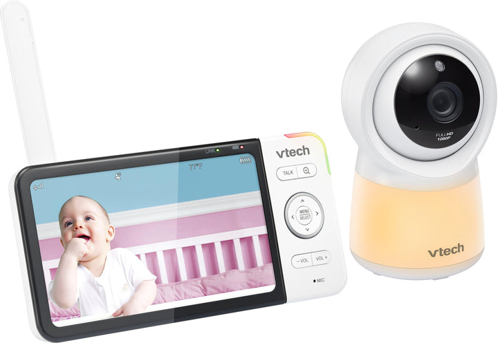 VTech - Smart Wi-Fi Video Baby Monitor w/ 5” HC Display and 1080p HD Camera, Built-in night light, RM5754HD (White) - White_6