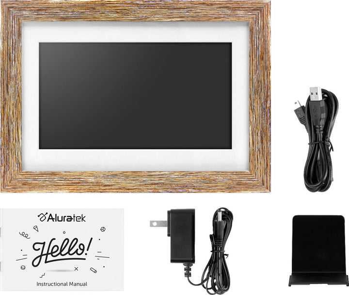 Aluratek - 10" LCD Wi-Fi Touchscreen Distressed Wood Digital Photo Frame - Wood_4