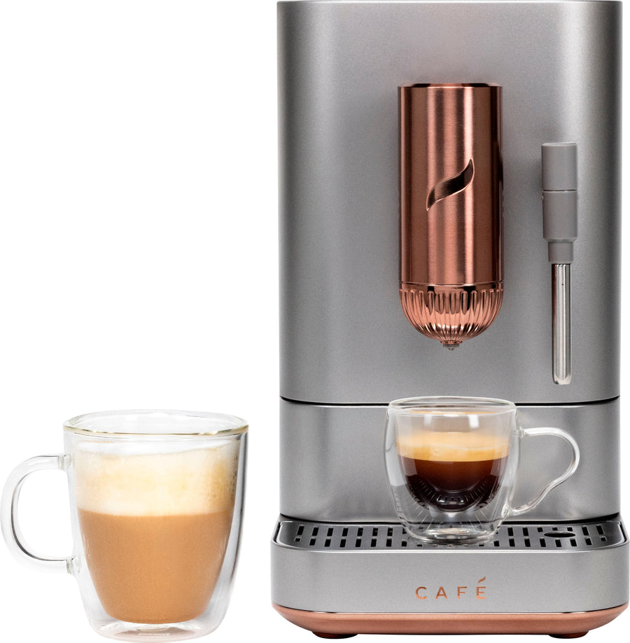Café - Affetto Automatic Espresso Machine with 20 bars of pressure, Milk Frother, and Built-In Wi-Fi - Steel Silver_0