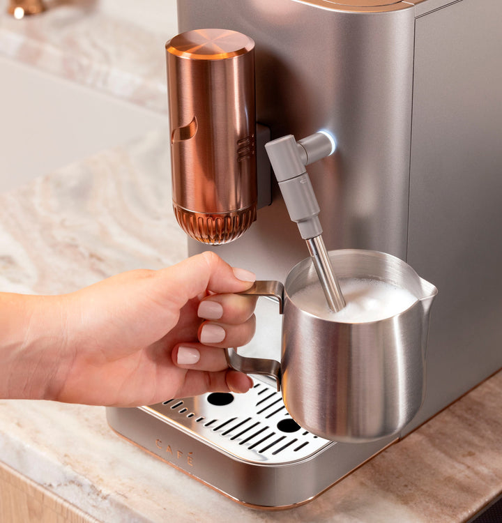 Café - Affetto Automatic Espresso Machine with 20 bars of pressure, Milk Frother, and Built-In Wi-Fi - Steel Silver_13