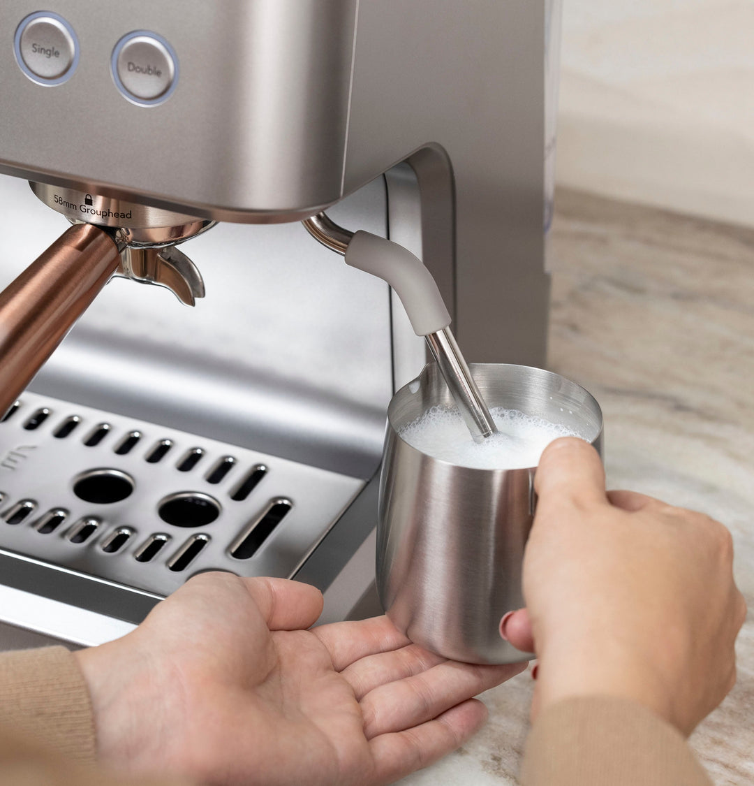 Café - Bellissimo Semi-Automatic Espresso Machine with 15 bars of pressure, Milk Frother, and Built-In Wi-Fi - Steel Silver_19