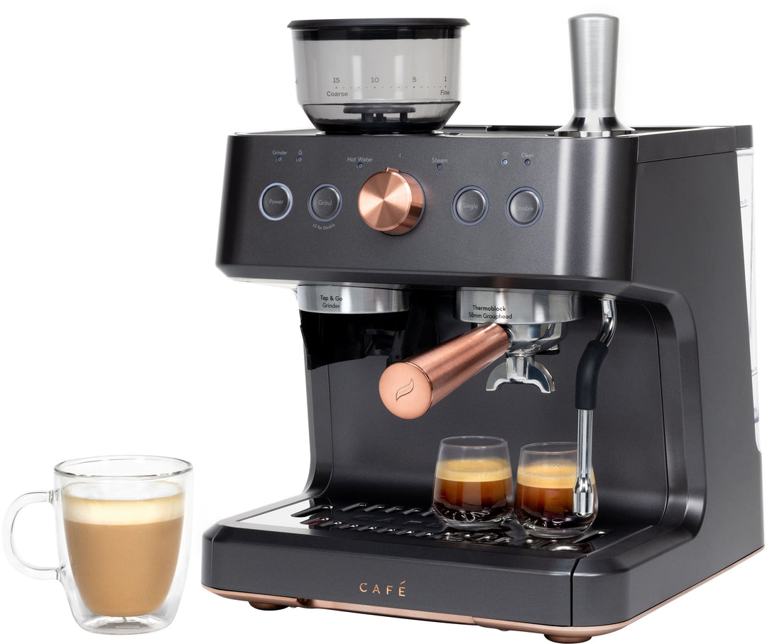 Café - Bellissimo Semi-Automatic Espresso Machine with 15 bars of pressure, Milk Frother, and Built-In Wi-Fi - Matte Black_18